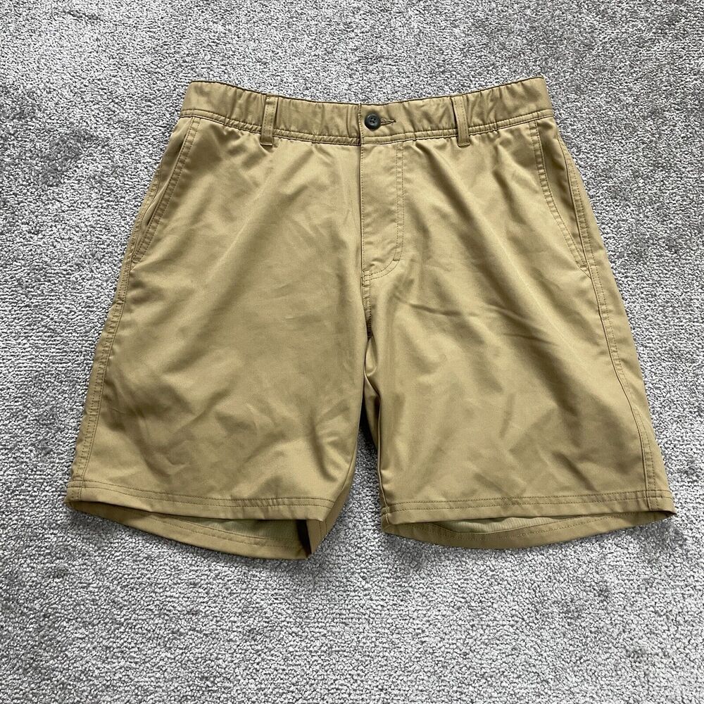 Columbia Freezer Coil Chino Shorts Mens 34/44 Brown Elastic Waist Active Outdoor
